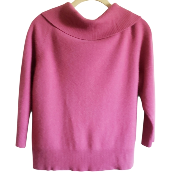 Lord & Taylor Sweater Cowlneck Womens XL 2 Ply Cashmere 100% Pink Lagenlook - Picture 3 of 7
